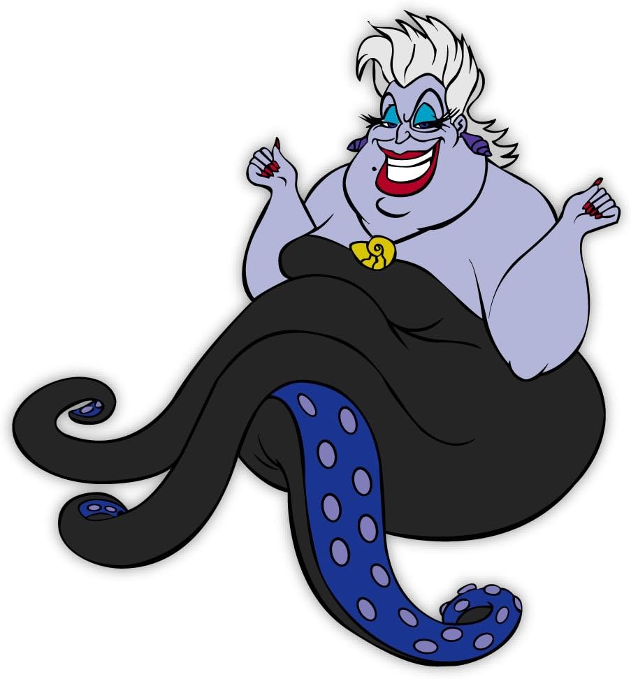 Adhesivo Little Mermaid Ursula 4x4