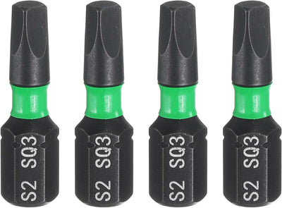 Broca destornillador cuadrada SQ3 1/4" magnética 4 puntos