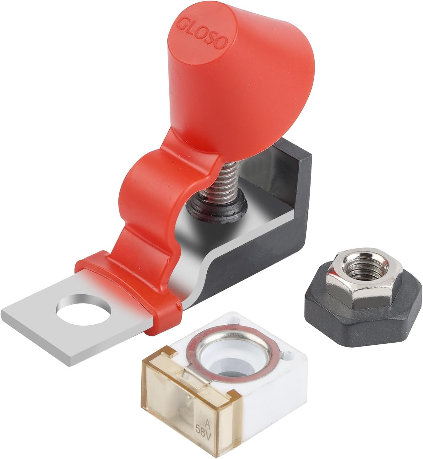 Kit fusibles batería 50a perno m8 58v rojo conector tornillo nylon