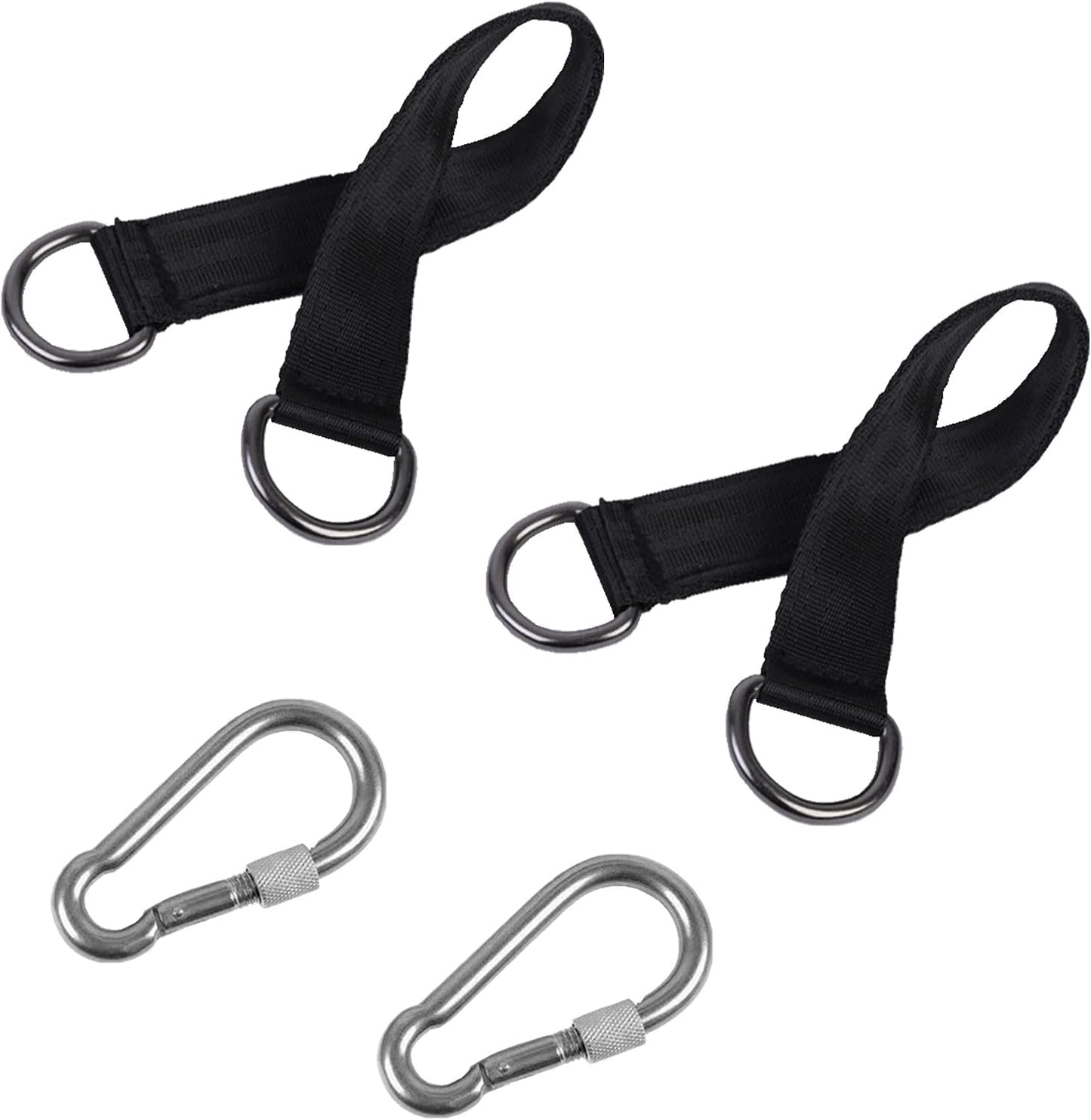 Set 2 correas hamaca 9.84" con ganchos mosquetón seguridad