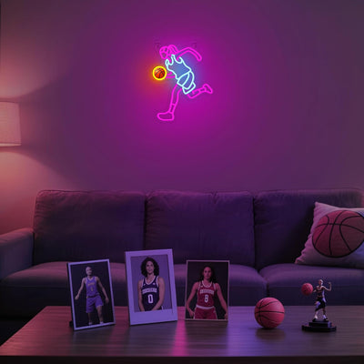 Letrero neón baloncesto para chicas con luces LED USB
