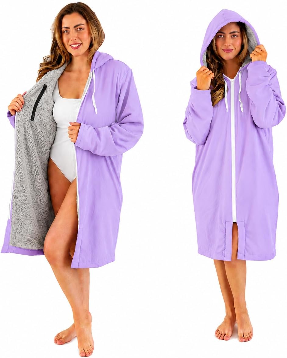 Parka natación impermeable forro polar piscina aire libre