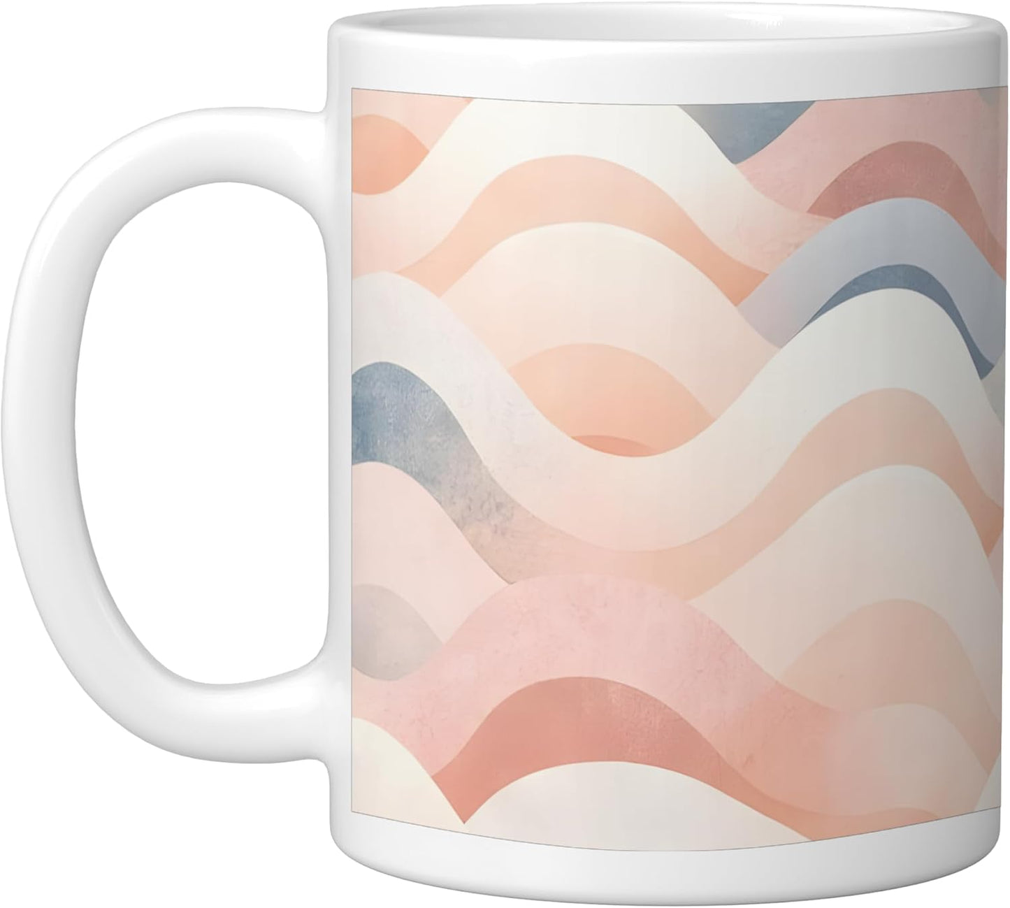 Taza Cerámica Pastel Arte Abstracto Inspirado Playa