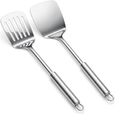 Set espátulas acero inox 13.5pulg resistentes al calor