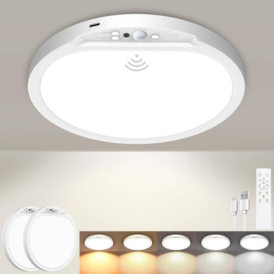 2 Luces Recargables Sensor Movimiento 8pulg Interior