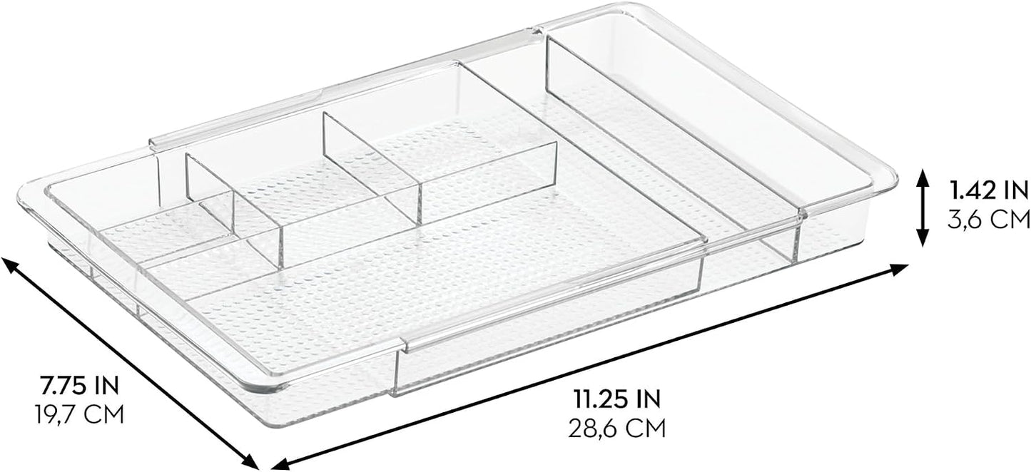 Organiz. gaveta tocador plástico transparente pack 1