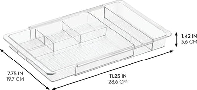 Organiz. gaveta tocador plástico transparente pack 1