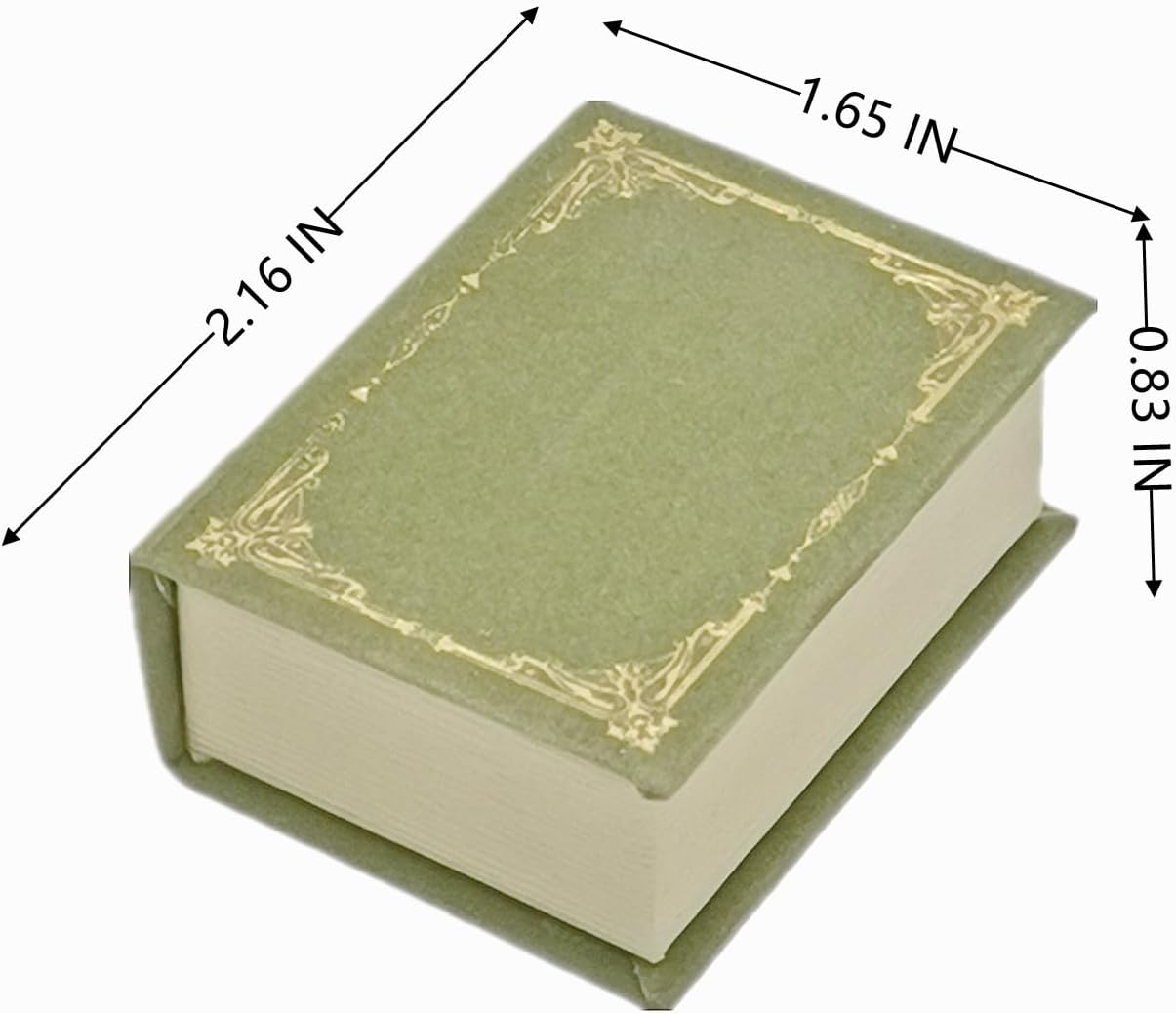 Caja anillo terciopelo vintage con bisagras verde