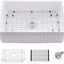 Fregadero arcilla refractaria blanca 30" cocina con estante