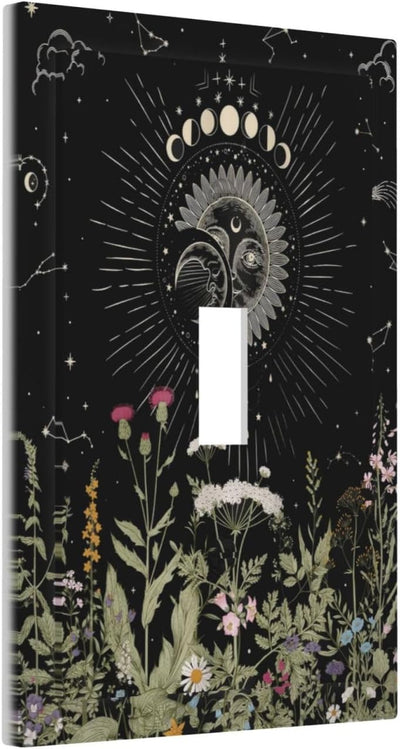 Cubierta interruptor luz palanca 1 vía boho flores
