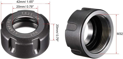 Tuercas ER25-UM para soporte mandril fresado CNC