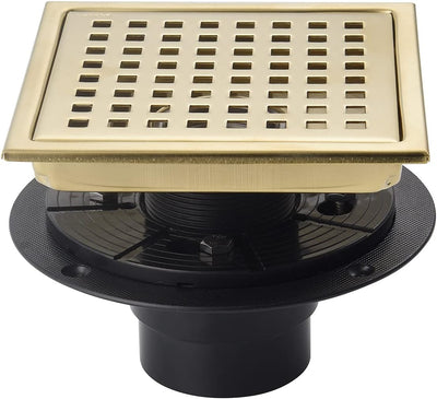 Desagüe ducha 6pulg dorado cepillado brida ajustable acero