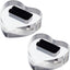 2 Soportes anillo acrílico terciopelo negro forma corazón