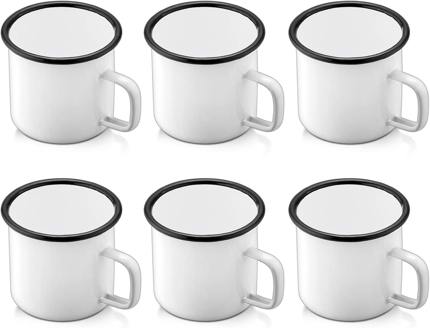 Set 6 Tazas Esmaltadas 12oz para Campamento y Picnic