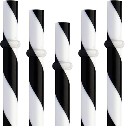 12 Pajitas Plástico Reutilizables 9pulg Sin BPA Negro