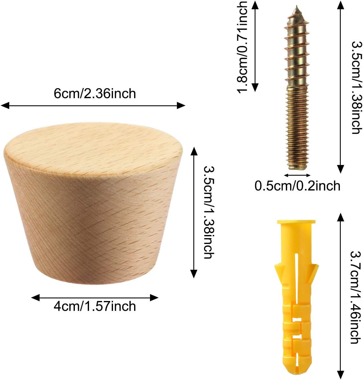 6 Ganchos Madera para Colgar Abrigos Sombreros Bolsas
