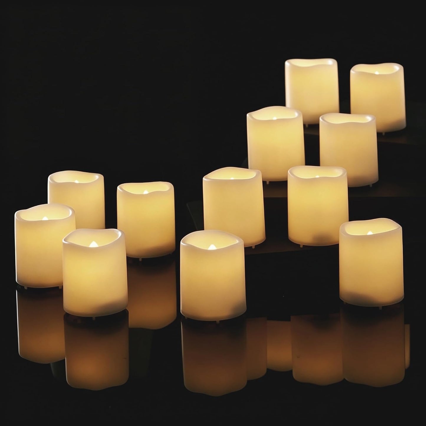 12 Velas Votivas Led Sin Llama Pilas Decoración Hogar Boda