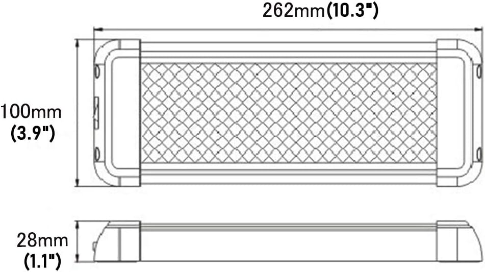 Lámpara LED cúpula 10.3" luz blanca cálida 3000K 12V/24V