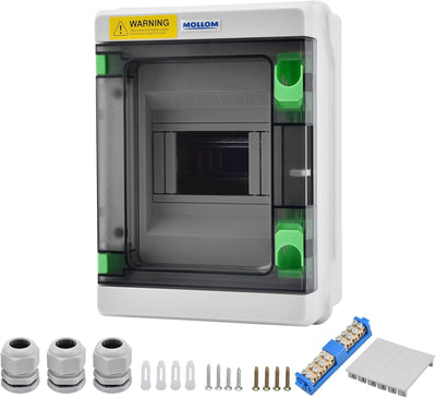 Caja distribución energía serie HA 5 vías riel DIN IP66