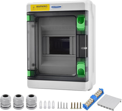 Caja distribución energía serie HA 5 vías riel DIN IP66