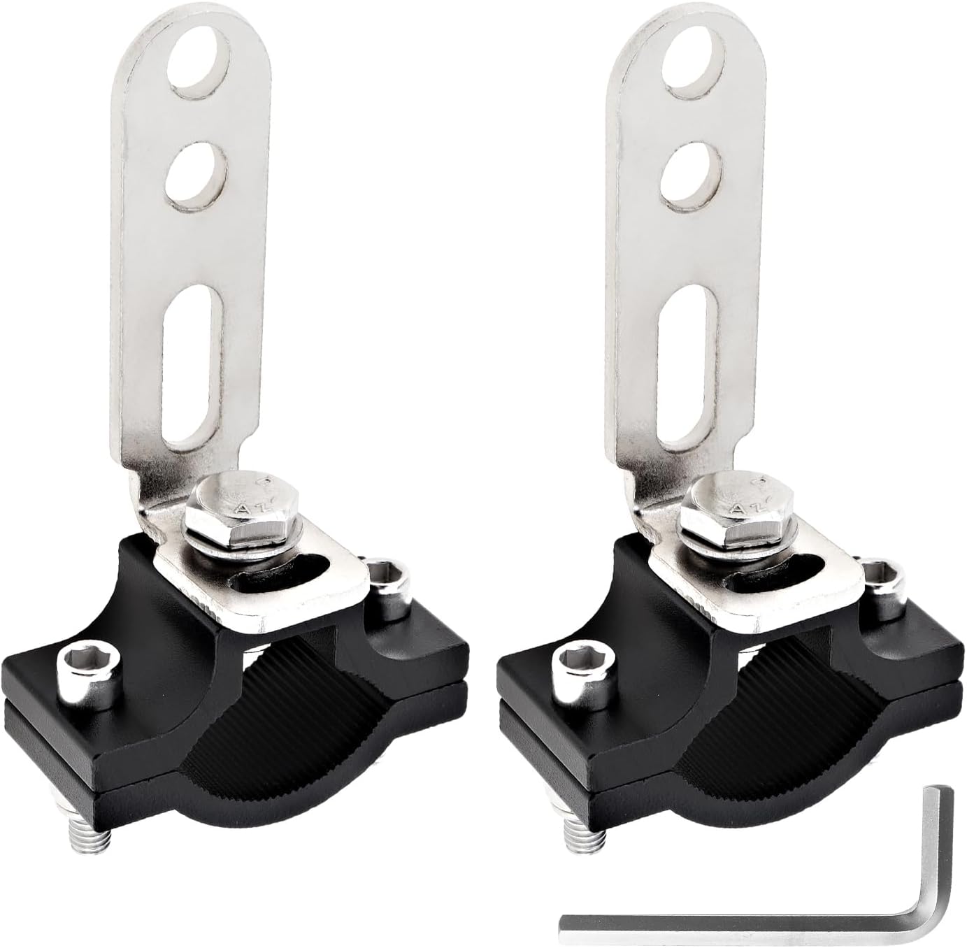 2 Soportes Barra Luz Tubo Aluminio Motocicleta Plateado