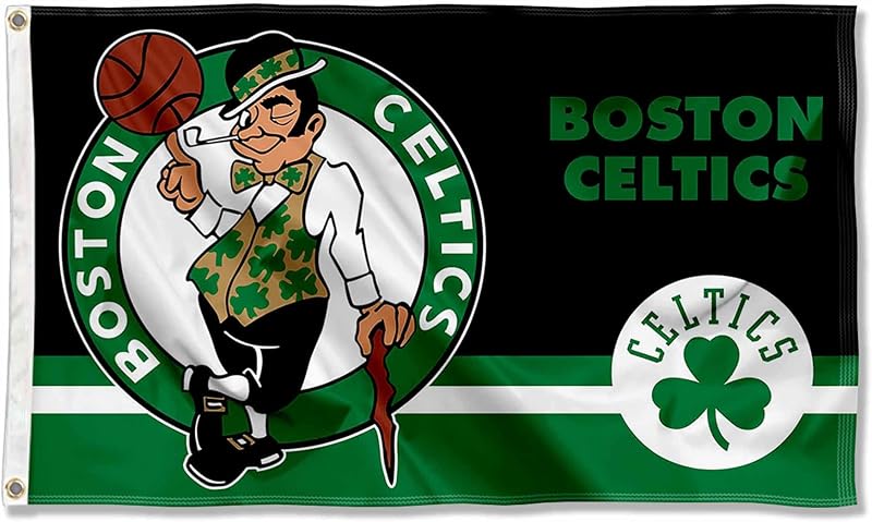 Bandera Boston Celtics doble logotipo interiores exteriores