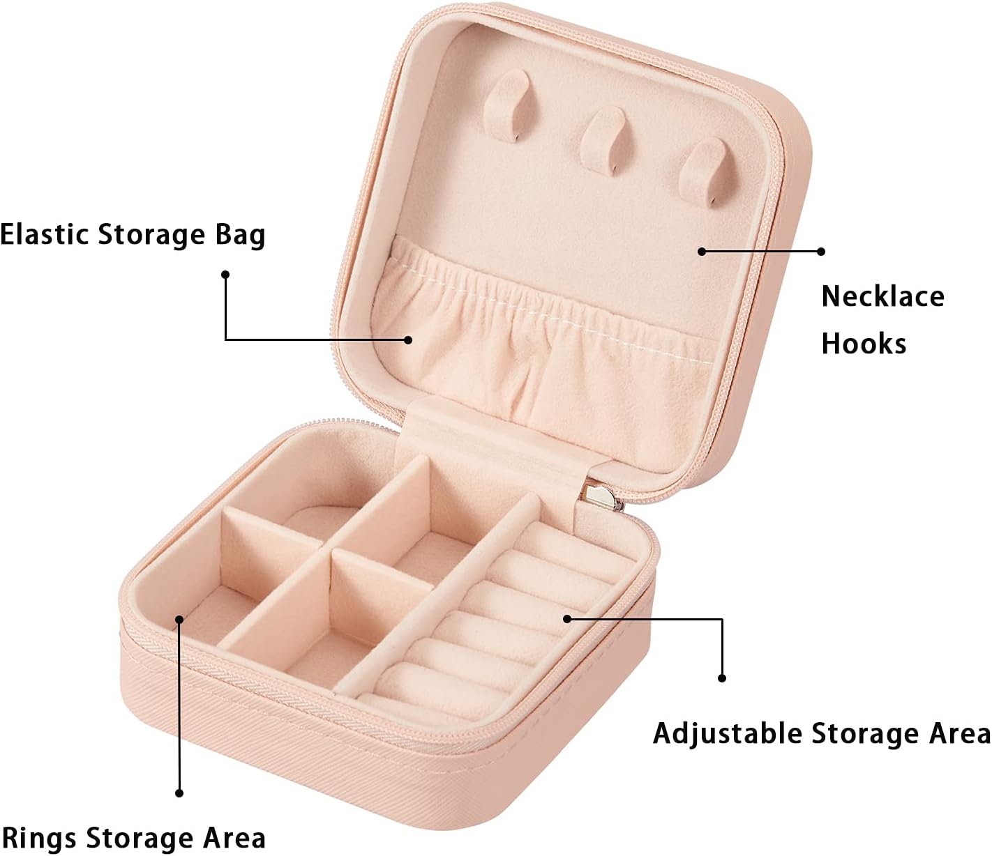 Joyero piel sintética portátil para anillos y accesorios