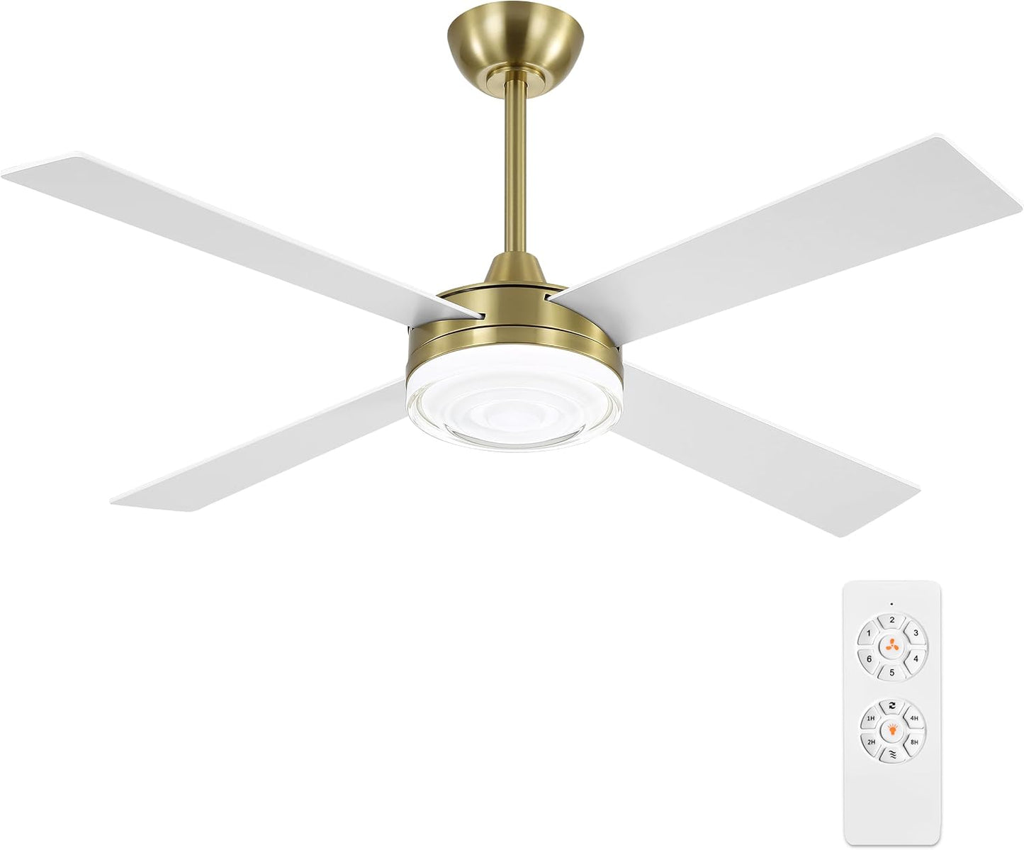 Ventilador techo 52pulg luces control remoto 6 vel motor CC