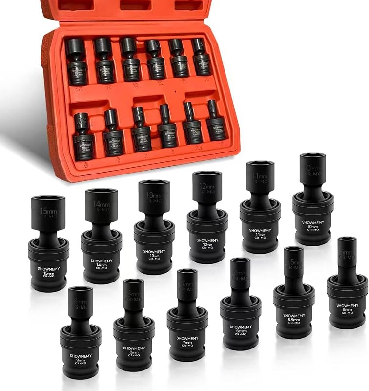 Set llaves junta 6 puntos acero Cr-Mo estuche resistente