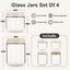 4 Pzas Frascos Vidrio Tapas Boca Ancha para Avena