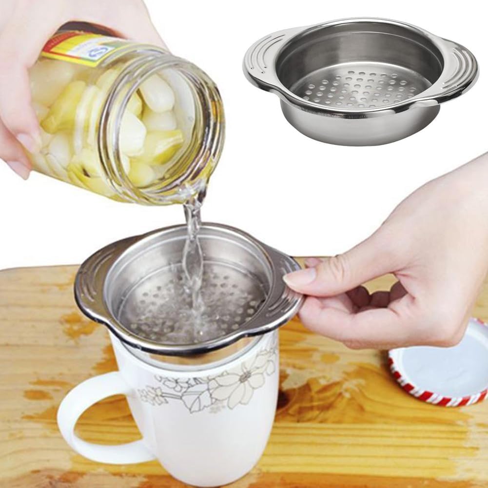 Colador alimentos acero inox plateado prensa atún