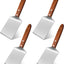 4 Espátulas Acero Inox Mango Madera para Brownies y Postres