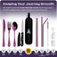 Set 10 Pzas Cubiertos Acero Inox Viaje Estuche Morado