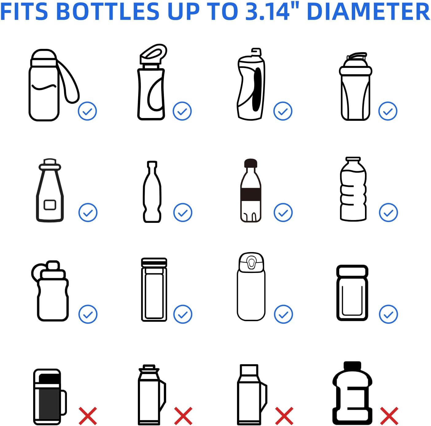 Riñonera ajustable con soporte botella y múltiples bolsillos