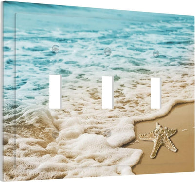 Interruptor pared decorativo 3 gang estrella mar playa