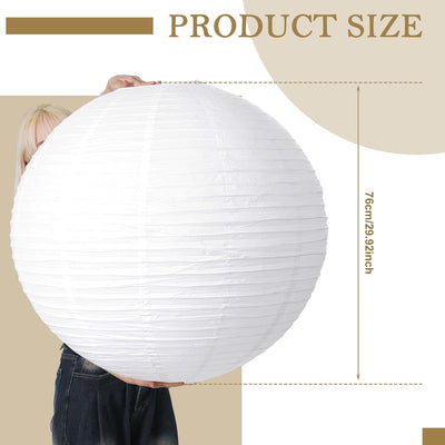 5 Linternas Papel Blanco 30pulg Colgante Boda
