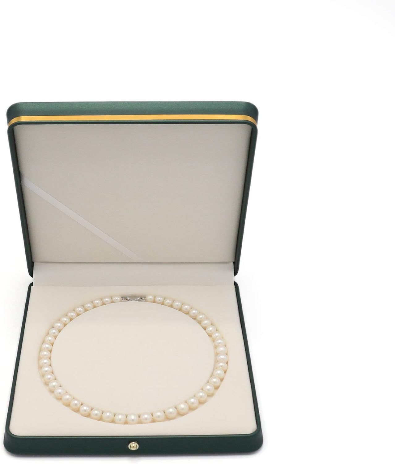 Caja cuero vitrina soporte joyas boda collar perlas