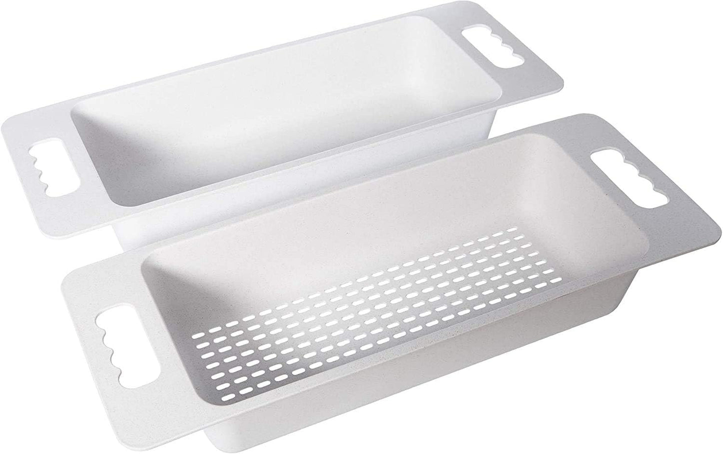 Set 2 coladores fregadero fibra trigo libre BPA gris claro