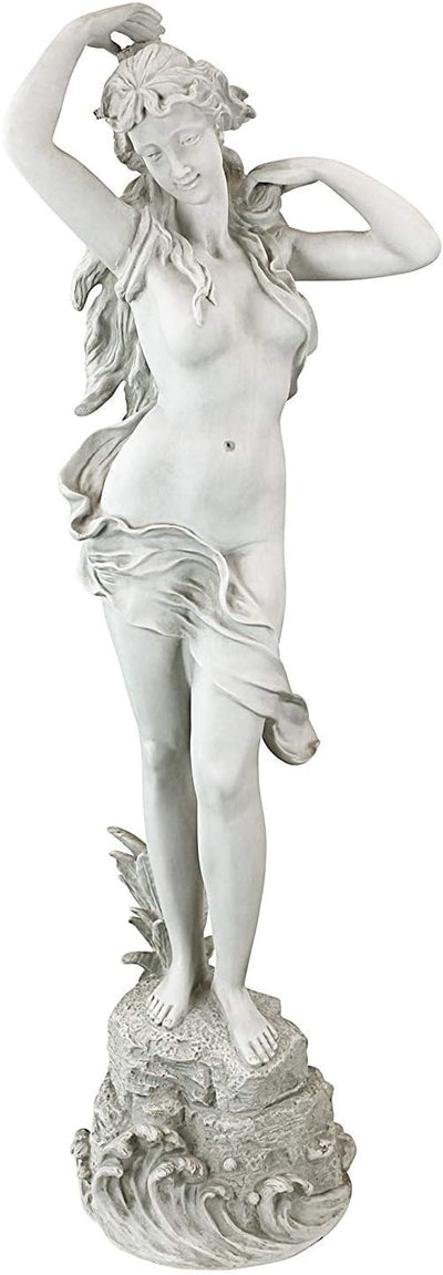 Estatua jardín clásica mujer 14x40pulg resina piedra
