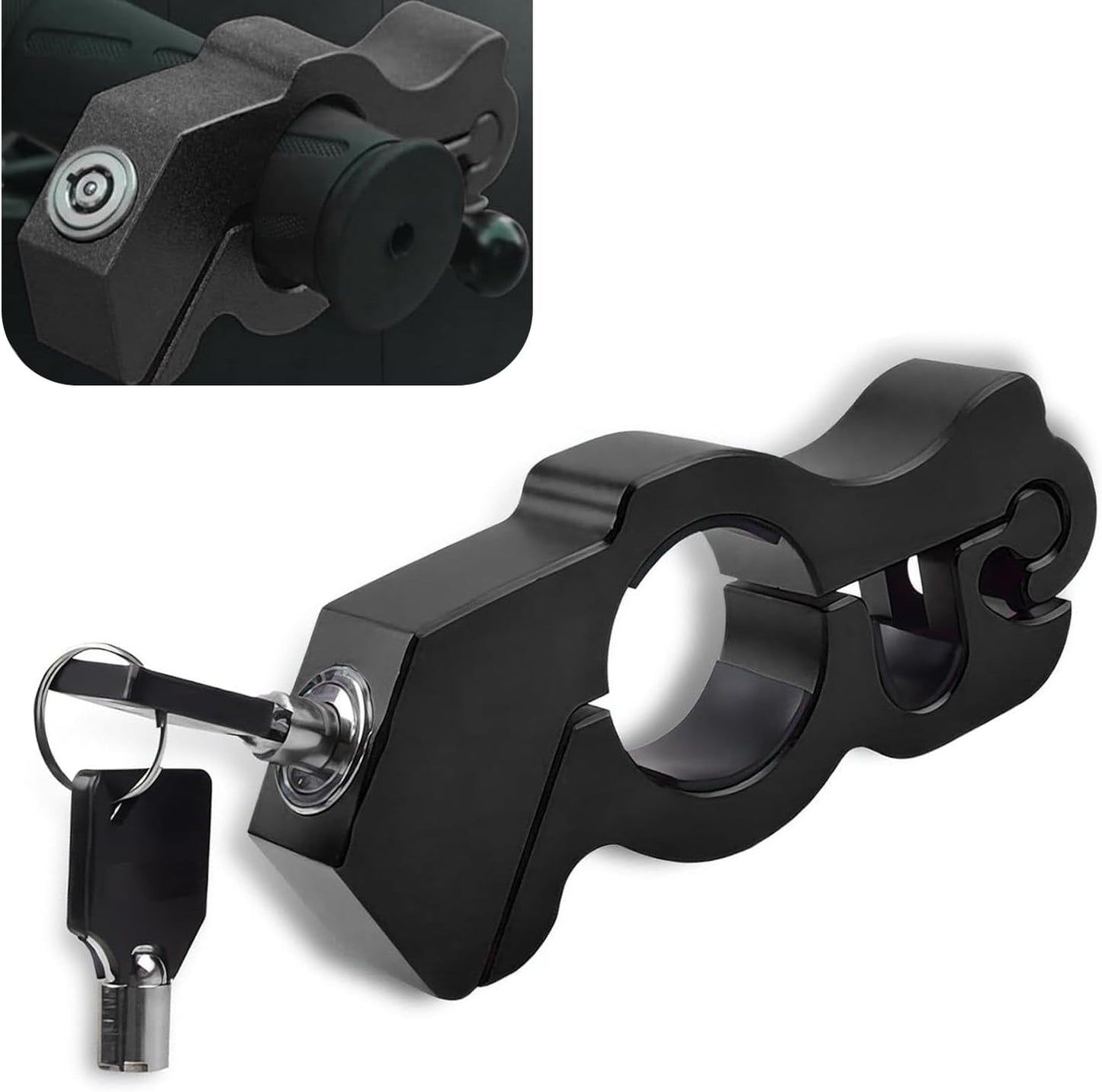 Cerradura manillar motocicleta antirrobo ajustable negro