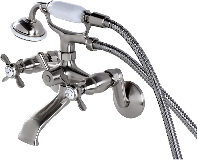 Grifo bañera con ducha de mano níquel cepillado