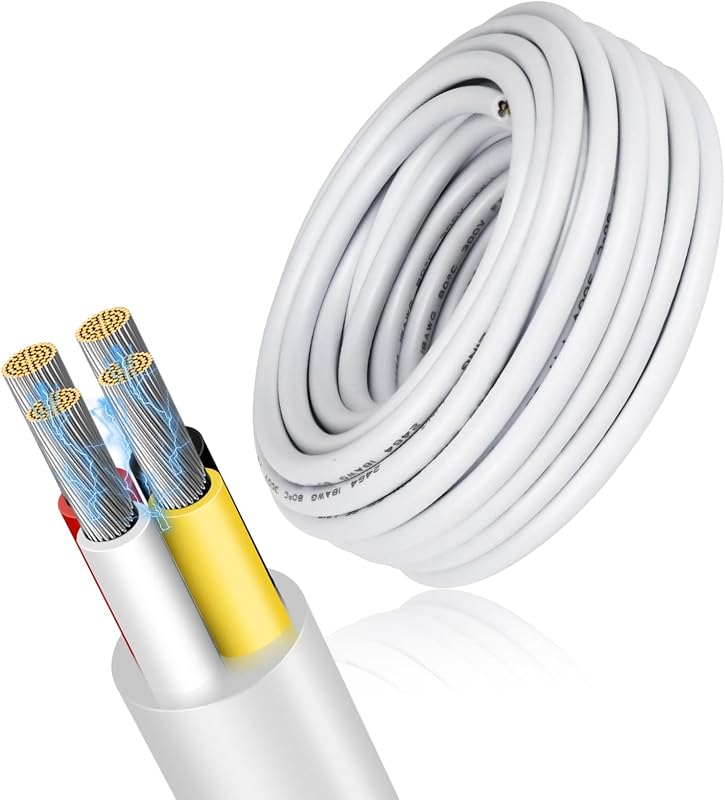 Cable eléctrico 22/4 conductores 49.2ft cobre estañado flexible