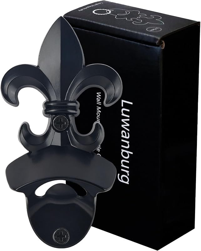 Abrebotellas negro flor de lis pared
