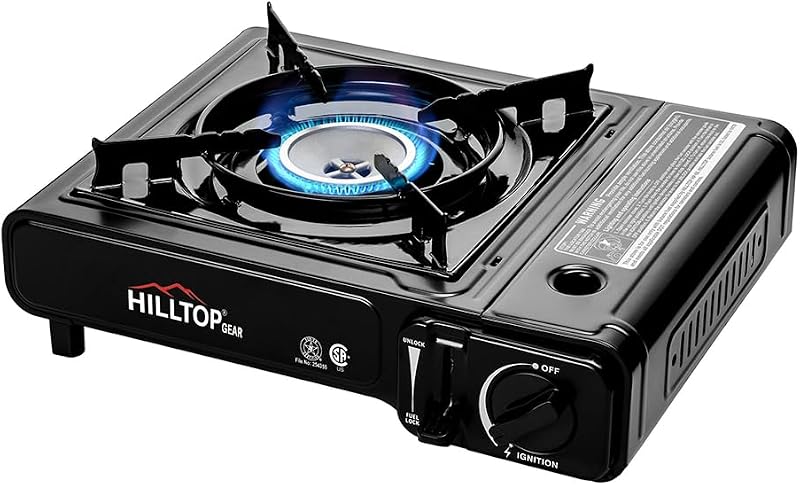 Estufa gas portátil 8000 BTU camping negro