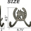 2 Ganchos Hierro Fundido Doble Occidental 4.5"