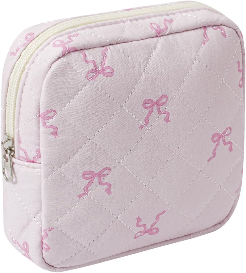 Bolsa maquillaje algodón acolchada con compartimentos