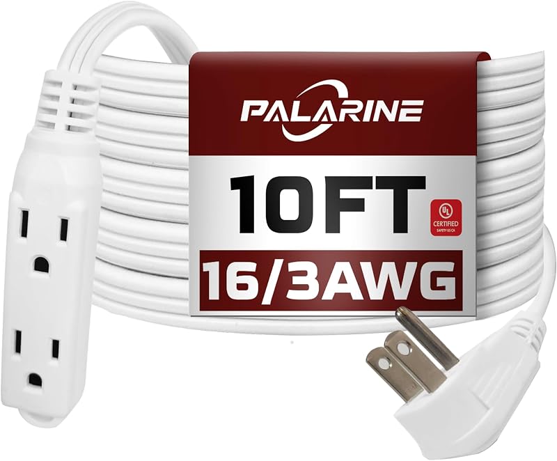 Cable extensión enchufe plano 16/3 SPT-3 13A 10pies blanco