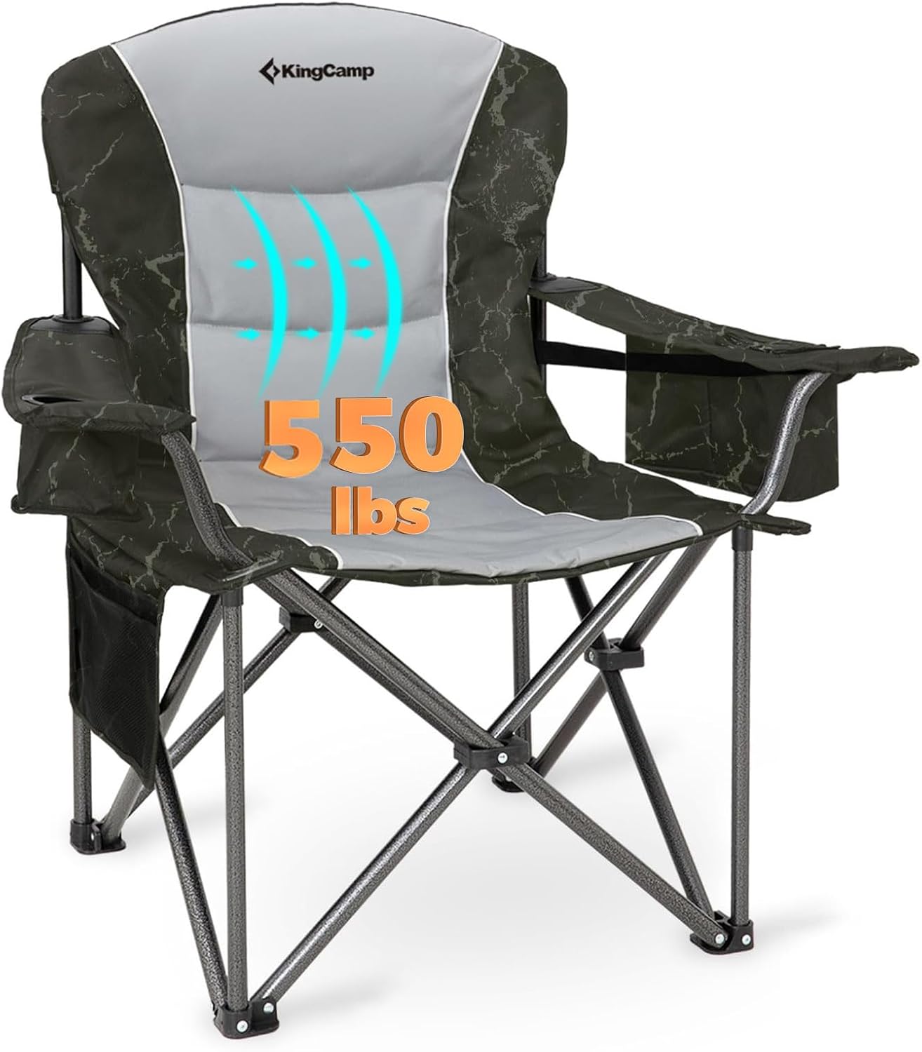 Silla plegable gran tamaño campamento asiento acolchado