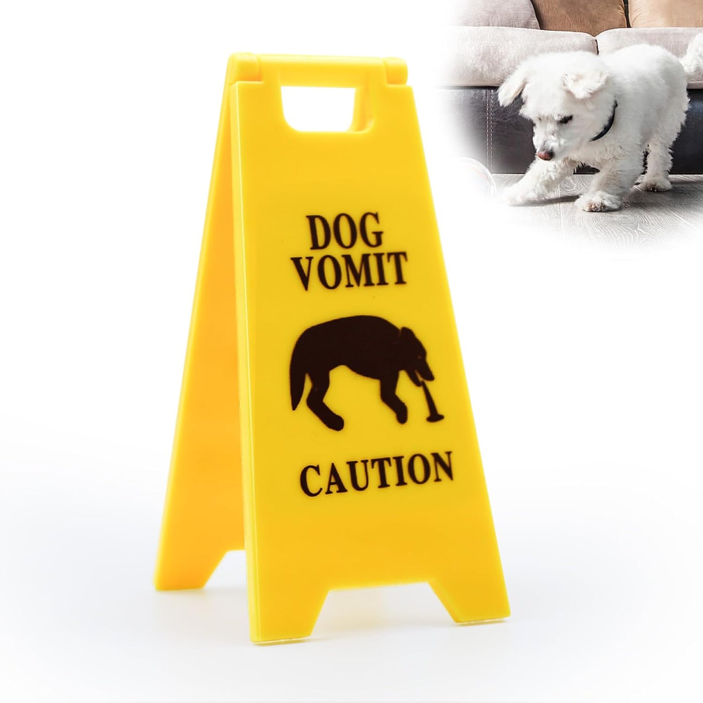 Señal precaución vómito perro decoración 3d mesa