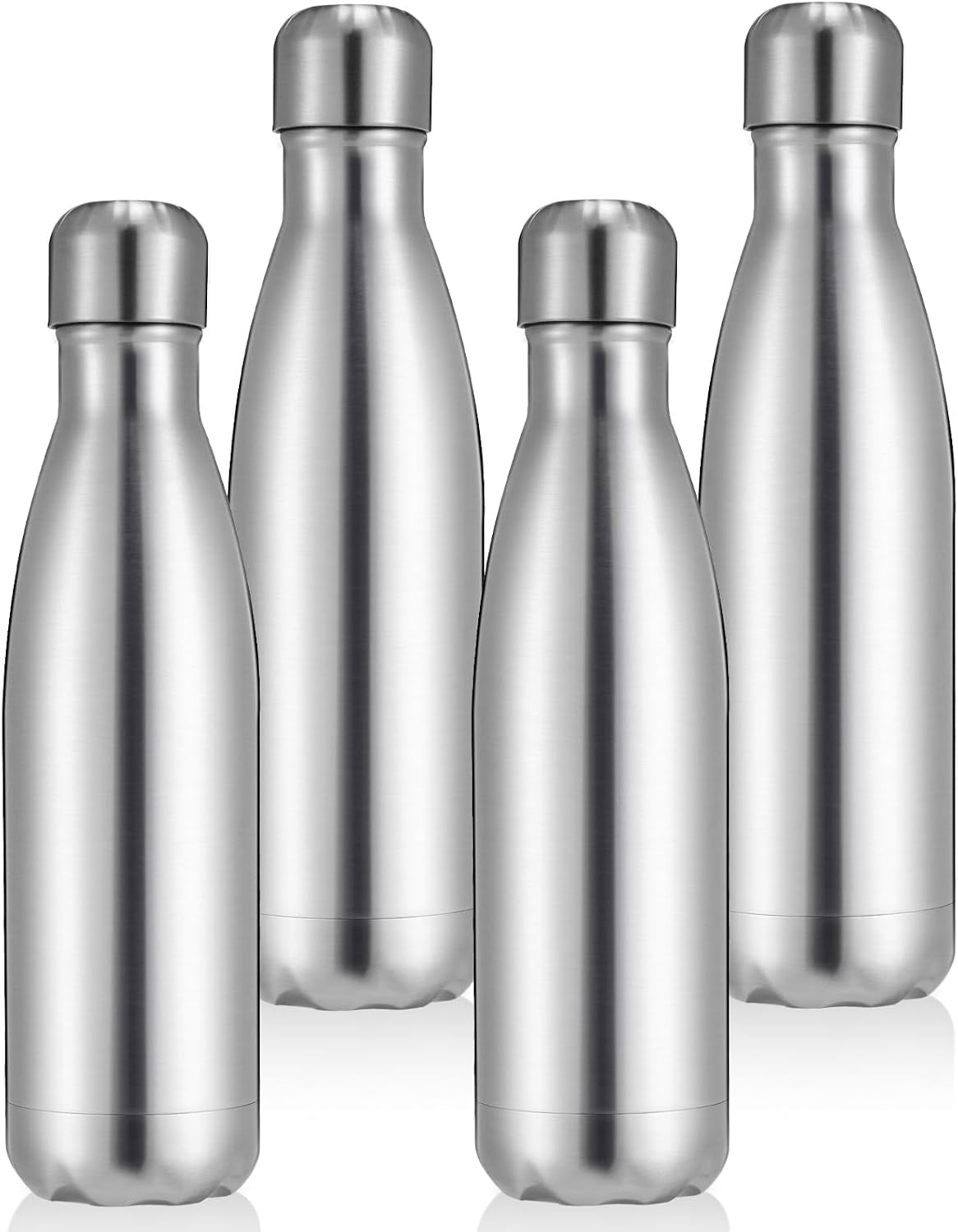 Botella agua aislada sin BPA para niños 17oz pack 4 plateado